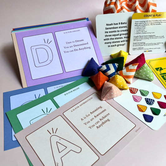Young Learners Pack: Money Genius, Batu Seremban Count & Play Kit, Alphabet Cards